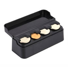 Car Interior Coin Case Black Coin Holder Storage Box Car Euro Coin Case Plastic Money Coins Holder Container Organizer Stowing 2024 - buy cheap