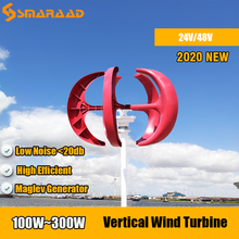 SMARAAD-generador de turbinas de viento Vertical, molino de viento, 24v, 48v, Maglev con controlador MPPT, 100w, 200w, 300w, 5 cuchillas 2024 - compra barato