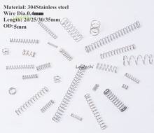20pcs/lot Wire Dia.0.4mm,OD:5mm, L 20/25/30/35mm,  304stainles Steel Compression Springs Hardware Miniature damping spring 2024 - buy cheap
