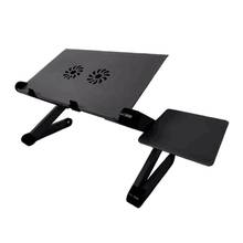 Aluminum Laptop Computer Notebook Stand Foldable Table Desk Tray Cooling Fan for Bed Lap PC Mouse Holder 2024 - buy cheap