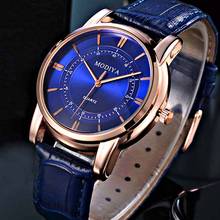 New!!Watches Men Fashion Sport Stainless Steel Case Leather Band watch Quartz Business Wristwatch Men Leather Watch 2024 - buy cheap