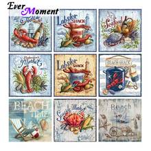 Ever Moment-pintura de diamantes por comida, Kit de regalo de arte, taladros de resina cuadrados completos, decoración del hogar ASF2166 2024 - compra barato