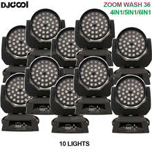 Free Duty 10pcs/lot LED Zoom Wash 36x10w RGBW 4in1 Moving Head Light Stage Lyre Wash Zoom 36/15w RGBWAUV 6in1 Stage Lights DJ 2024 - buy cheap