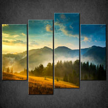 4 Pcs HD  Print MOUNTAINS LANDSCAPE Posters Canvas Wall Art Painting Modular Pictures On The Wall Sitting Room No Framed 2024 - buy cheap