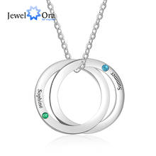 Personalized Double Circles Pendant with Birthstone Custom Name Engraved Stainless Steel Necklace Couple Gift(JewelOra NE103258) 2024 - buy cheap