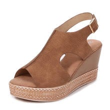 2020 Women Roman Buckle Waterproof Platform Super High Heel Fish Mouth Wedge Sandals Sexy High Quality Sandals Ladies Shoes 2024 - buy cheap