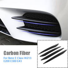 Carbon Fiber Front Bumper Lip Splitter Spoiler Fog Lights Trim Sticker for Mercedes Benz E Cl W213 E200 E300 E43 2024 - buy cheap