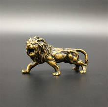 Estátua de cobre coleção de latão chinês esculpido animal um leão corrida requintado pequena estátua 2024 - compre barato