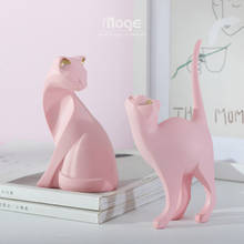 Nordic Cute Pink Cat Resin Ornaments Art Home Livingroom Table Figurines Crafts Hotel Office Furnishing Decoration Wedding Gifts 2024 - buy cheap