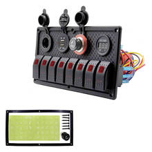 8 Gang Switch Panel 12~ 24 V  Car Boat Circuit Breakers Switch Panel with Dual USB Charger Ports +Cigarette Socket + LED Light 2024 - buy cheap