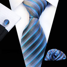 Набор галстуков жаккардовый переплетенный шелковый галстук Gravata платок запонки набор Карманный квадратный мужской галстук для свадьбы Прямая поставка 2024 - купить недорого