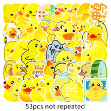 53Pcs Yellow Duck Stickers for Laptop Motorcycle Skateboard Fridge Cute Stikers Luggage Phone Decal Guitar Car Suitcase Sticker 2024 - buy cheap