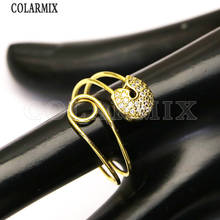 Anéis redondos de zircônia, 8 peças, novo design, anel aberto, joias, anéis, joias, anéis, cor dourada, mulheres, ring s51339 2024 - compre barato
