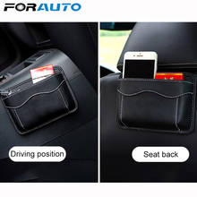 FORAUTO-bolsa adhesiva para recoger tarjetas de teléfono móvil, caja de almacenamiento de cuero PU para coche, organizador de bolsas, accesorios interiores 2024 - compra barato