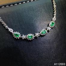 Pulseira feminina de esmeralda embutida, joias finas de alta qualidade, prata esterlina 925, bracelete de mão elegante com suporte para detecção 2024 - compre barato