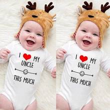 I Love My Uncle This Much Newborn Cotton Romper Infant Long Sleeve Funny Jumpsuit Toddler Baby Boy Girl Fashion Playsuit 2024 - buy cheap