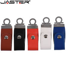 JASTER USB флеш-накопитель брелок из кожи и металла Pendrive creativo USB 2,0 32 ГБ 16 ГБ 8 ГБ 4 ГБ 2024 - купить недорого