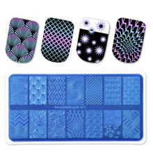 BeautyBigBang XL-016 6*12cm Geometric Theme Rectangle Nail Stamping Plate Irregular Pattern For Manicure 2024 - buy cheap