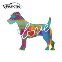 JumpTime 13 x7.8cm Jack Russell Terrier Love A Bright  Colorful Watercolor Style JDM Motorcycle Decal Vinyl Personality Stickers 2024 - buy cheap