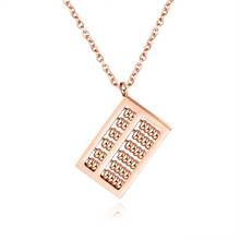 Rose Gold Color Abacus Pendant Necklace For Women Stainless Steel Link Chain Jewelry Gift Dropshipping 2024 - buy cheap