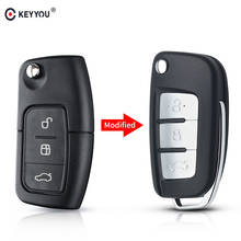 KEYYOU Folding Key Case Remote Shell For Ford Fiesta Focus Ecosport Kuga Escape C-Max 3 Button Flip Key Cover HU101/FO21 Blade 2024 - buy cheap