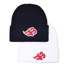 Anime ninja red cloud figure embroidery warm woolen cap autumn and winter knitting cap 2024 - buy cheap