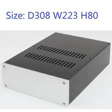 Caja amplificadora D308 W223 H80 DAC, chasis de aluminio, fuente de alimentación, carcasa DIY, preamplificador no poroso, caja de PSU 2024 - compra barato