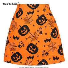 2021 Ladies Mini Skirts Womens faldas mujer moda Orange Autumn Cotton Short Sexy A Line Skirts Skull Halloween Skirts SS0008 2024 - buy cheap