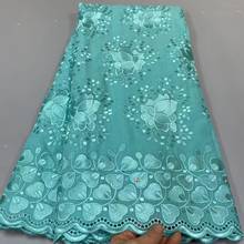 5Yards African Swiss Lace Fabric High Quality 100%Cotton Lace French Lace Fabric With Stones Swiss Voile Lace In Switzerland 2024 - buy cheap