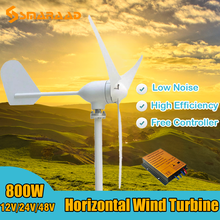 Low Noise 800W Free Energy Horizontal Wind Turbine Generator 3/5 Blades With MPPT Wind Charge Controller Fit For Street Lamps 2024 - buy cheap