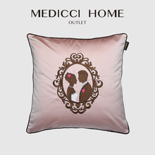 Medicci Home Wedding Cushion Cover Romantic Pink Velvet Couple High Precision Embroidery Throw Pillowcase Valentine' s Day Gift 2024 - buy cheap