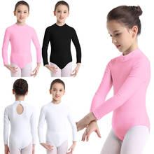 Kids Girls Mock Neck Long Sleeves Bodysuit Ballet Gymnastics Leotard Jumpsuit Children's Dance Costume Dancewear for Girls Child 2024 - buy cheap