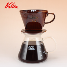 Kalita-Juego de tazas de café hechas a mano, filtro de goteo en forma de abanico, vidrio, tres agujeros, taza de café con filtro, Japón 2024 - compra barato