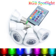 RGB LED Lamp E27 E14 GU10 85-265V MR16 12V LED Bulb Changeable 5W Spotlight LED Christmas lights +Remote Control 16 Colors 2024 - buy cheap