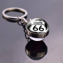 Route 66 знак брелок стеклянный шар брелок США шоссе 66 дорожный знак автомобильный кулон модный путешественник подарок аксессуары 2024 - купить недорого
