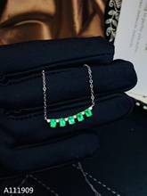 KJJEAXCMY boutique jewelry 925 sterling silver inlaid Natural emerald necklace Women's pendant Support detection popular 2024 - buy cheap