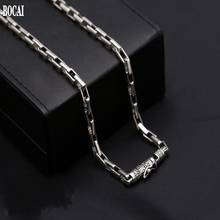 100% new Thai silver S925 pure silver necklace for man big Ming curse vintage 925 silver men's box chain rough silver necklace 2024 - buy cheap