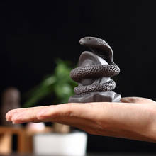 Black Tea Pet Snake Statue Yixing Chinese Kung Fu Tea Set Accessories Boutique Decoration Crafts Luck Decor Statue Birthday Gift 2024 - buy cheap