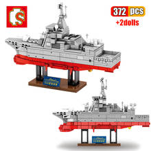 Sembo 372 pçs moderno militar marinha exército cruzador blocos de construção ww2 battleship armas aeronaves diy modelo conjuntos brinquedos para crianças 2024 - compre barato