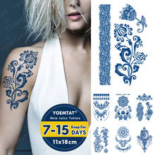 Tatuaje temporal a prueba de agua para mujer, de Mandala pegatina de Henna, tatuajes con Flash de tótem Tribal, tinta de flores, tatuaje falso de arte corporal, jugos duraderos 2024 - compra barato