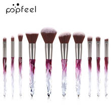 POPFEEL crystal Makeup Brushes Sets Foundation Powder Cosmetic Blush Eyeshadow Women Beauty Glitter Make Up Brush Tools 2024 - buy cheap