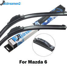 Buildreamen2 Car Wiper Blade Rubber Wiper For Mazda 6 Wagon Hatchback Sedan Fit Hook Arms 2012 2013 2014 2015 2016 2017 2018 2024 - buy cheap