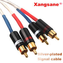 Xangsane fever HiFi PTFE encrypted silver-plated shielded 2RCA-2RCA plug silver-plated signal male to male rca to rca cable hifi 2024 - buy cheap