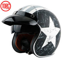 TORC T57 motorcycle helmet casco capacete vintage motocross helmets moto racer motorcycle scooter 3/4 retro open face helmet ECE 2024 - buy cheap