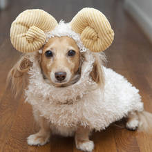 Conjunto de disfraz de algodón para mascota, ropa con forma de oveja encantadora para perro y gato, suministros para fiesta 2024 - compra barato