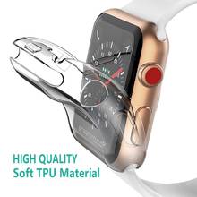 Полный Чехол для Apple Watch band 40 мм 44 мм 38 мм 42 мм защитный ТПУ HD Прозрачный Ультра-тонкий Iwatch 5 4 3 защитный чехол для экрана 2024 - купить недорого