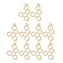 10Pcs Gold Honeycomb Pendant Blank Resin Frame Open Bezel Setting Jewelry Making 2024 - buy cheap