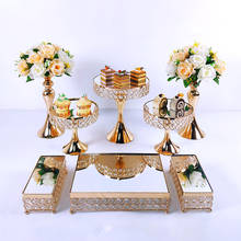 8Pcs Gold Silver Mirror Metal Cake Stand Round  Wedding Birthday Party Dessert Cupcake Pedestal Display Plate Home Decor 2024 - buy cheap