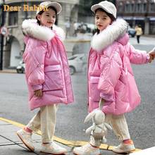 -30 Russian New Winter children's long coat parka waterproof down jacket for Girls clothing thick warm clothes snowsuit overalls 2024 - buy cheap