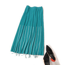 Распродажа, плиссированная плетеная юбка миаке из саржевого переплетения с широким покрытием и бахромой, однотонная плиссированная юбка, в наличии 2024 - купить недорого